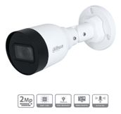 [DH-IPC-HFW1230S1-A] Bullet IP de 2MP con micrófono integrado, H.265+, IR de 30m, IP67, PoE 